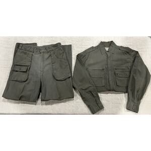 Vintage Cabela’s Hunting Set Button Up Shirt Pants Medium 34x31 Green Cotton